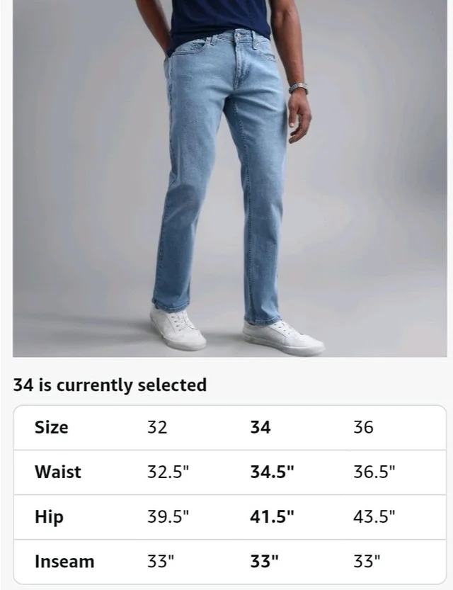 Flying Machine Men's Slim Straight Fit Jeans| Solid | High Rise | Stretchable | Jeans for Man
- 32