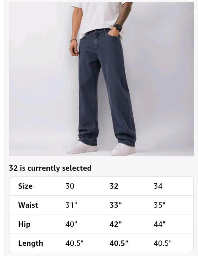 Men's Comfortable Casual Denim Jeans || Straight Fit (Jean) for Men || Regular Fit Mid Rise Flat Front Full Length Jeans for Men| Modern & Fashionable for Casualwear
- 32