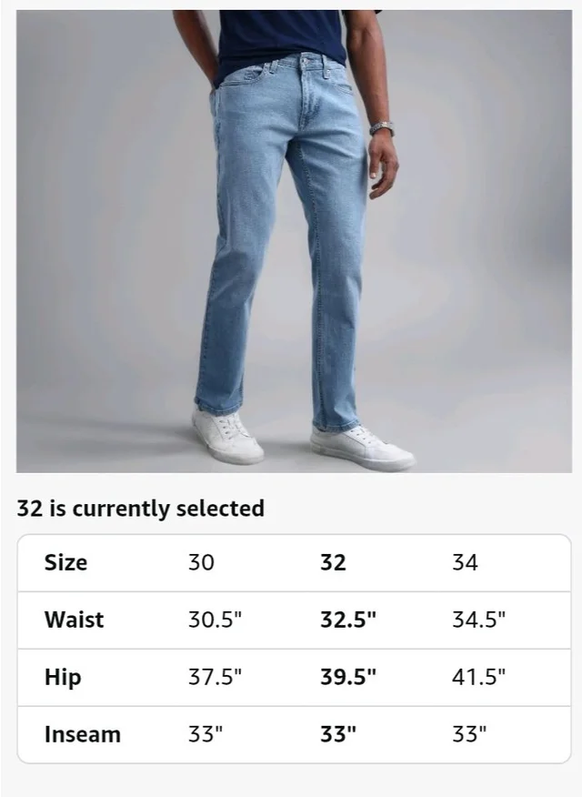 Flying Machine Men's Slim Straight Fit Jeans| Solid | High Rise | Stretchable | Jeans for Man
- 32