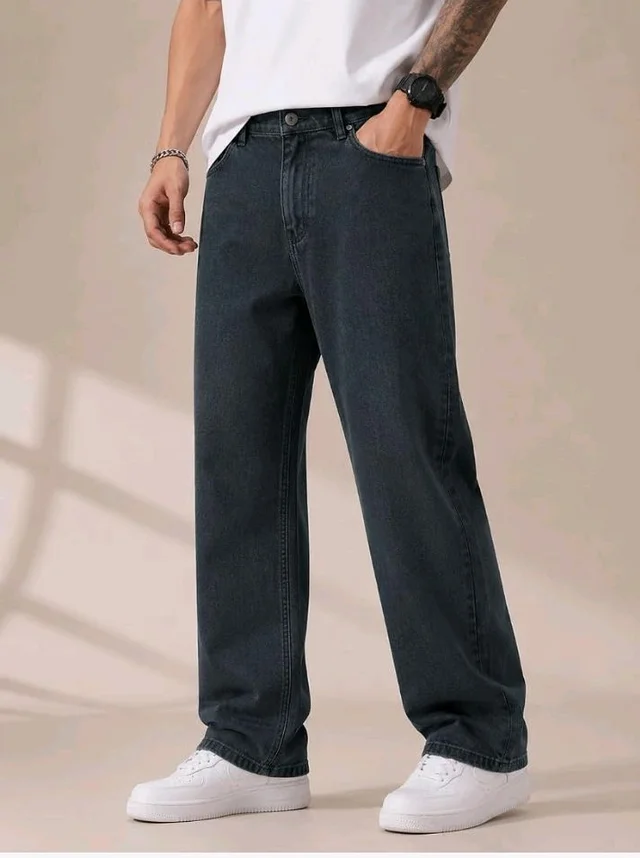Men's Comfortable Casual Denim Jeans || Straight Fit (Jean) for Men || Regular Fit Mid Rise Flat Front Full Length Jeans for Men| Modern & Fashionable for Casualwear - 34