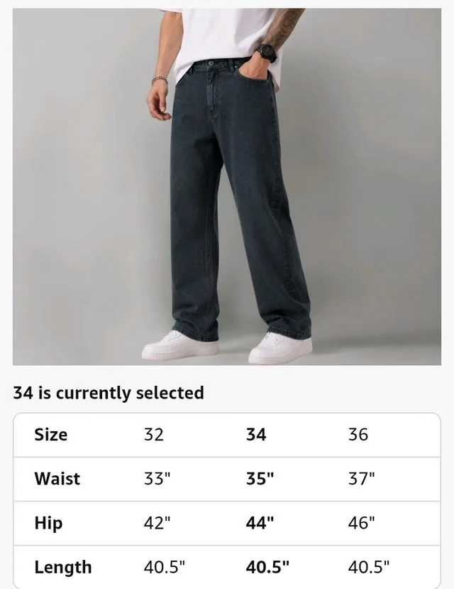 Men's Comfortable Casual Denim Jeans || Straight Fit (Jean) for Men || Regular Fit Mid Rise Flat Front Full Length Jeans for Men| Modern & Fashionable for Casualwear - 34