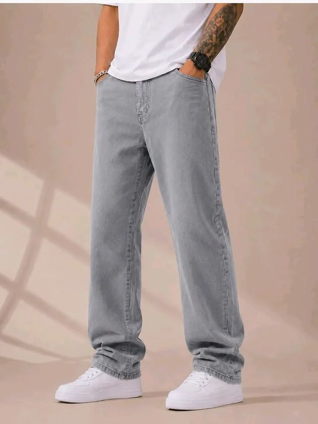 Men's Comfortable Casual Denim Jeans || Straight Fit (Jean) for Men || Regular Fit Mid Rise Flat Front Full Length Jeans for Men| Modern & Fashionable for Casualwear - 32