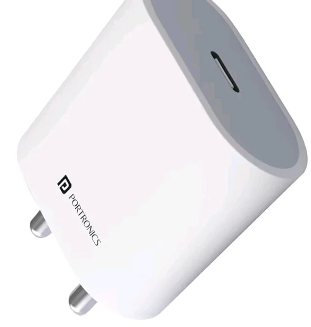 Portronics Adapto 20 Type C 20W Fast PD/Type C Adapter Charger with Fast Charging for iPhone 12/12 Pro/12 Mini/12 Pro Max/11/XS/XR/X/8/Plus, iPad Pro/Air/Mini, Galaxy 10/9/8 (Adapter Only) White