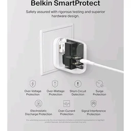 Belkin 40W (20W + 20W) Two Ports USB -C PD Wall Charger | Fast Charging for iPhone 17, Air, Pro, Pro Max, Samsung Galaxy S25, Google Pixel 10, iPad, AirPods, & More | 2 Years Warranty, White