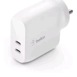 Belkin 40W (20W + 20W) Two Ports USB -C PD Wall Charger | Fast Charging for iPhone 17, Air, Pro, Pro Max, Samsung Galaxy S25, Google Pixel 10, iPad, AirPods, & More | 2 Years Warranty, White