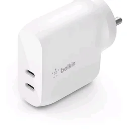 Belkin 40W (20W + 20W) Two Ports USB -C PD Wall Charger | Fast Charging for iPhone 17, Air, Pro, Pro Max, Samsung Galaxy S25, Google Pixel 10, iPad, AirPods, & More | 2 Years Warranty, White
