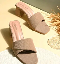 Women's Block Heel Slides Sandals | Fashion Open Toe Slip-On Heels | Comfortable Party & Casual Wear Mule Sandals for Women - 11