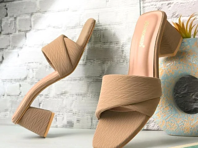 Women's Block Heel Slides Sandals | Fashion Open Toe Slip-On Heels | Comfortable Party & Casual Wear Mule Sandals for Women - 11