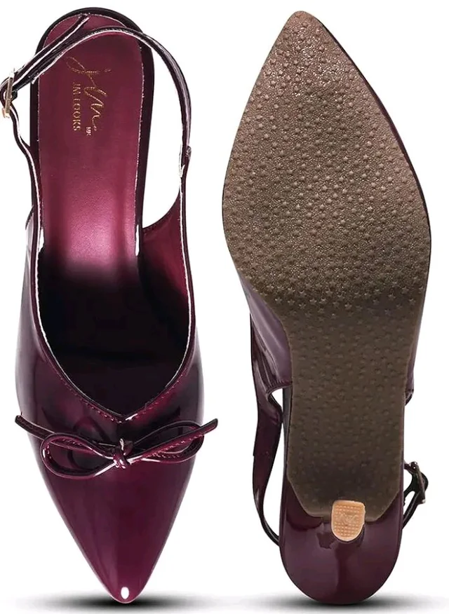 JM LOOKS Women's Pointed-Toe Slingback Heels with Bow Detail | Elegant and Comfortable for Parties and Events
- 10