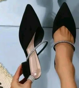 Xocean Women's Pvc Pointed Toe Heels Sandal with Glitter Rhinestone Strap for Wedding Party & Festive - 9