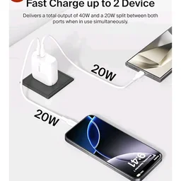Belkin 40W (20W + 20W) Two Ports USB -C PD Wall Charger | Fast Charging for iPhone 17, Air, Pro, Pro Max, Samsung Galaxy S25, Google Pixel 10, iPad, AirPods, & More | 2 Years Warranty, White