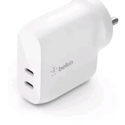 Belkin 40W (20W + 20W) Two Ports USB -C PD Wall Charger | Fast Charging for iPhone 17, Air, Pro, Pro Max, Samsung Galaxy S25, Google Pixel 10, iPad, AirPods, & More | 2 Years Warranty, White