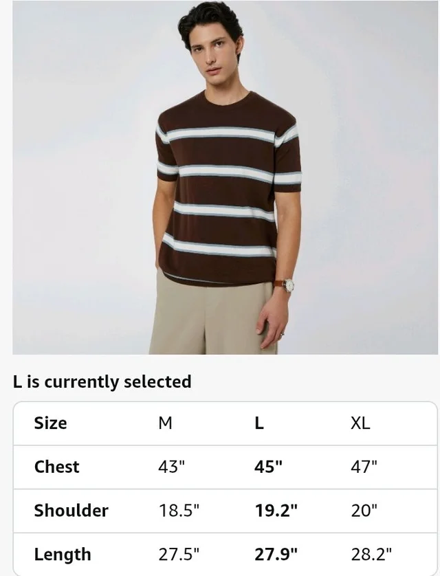 Amazon Brand - Symbol Men's 100% Cotton Striped T-Shirts | Flat Knit Texture | Round Neck | Half Sleeve | Available in Plus Sizes