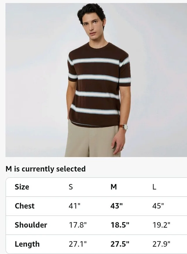Amazon Brand - Symbol Men's 100% Cotton Striped T-Shirts | Flat Knit Texture | Round Neck | Half Sleeve | Available in Plus Sizes