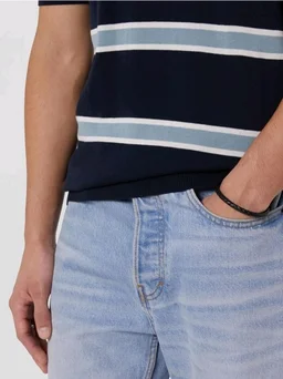 Amazon Brand - Symbol Men's 100% Cotton Striped T-Shirts | Flat Knit Texture | Round Neck | Half Sleeve | Available in Plus Sizes
