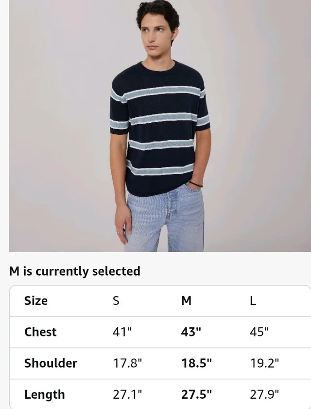 Amazon Brand - Symbol Men's 100% Cotton Striped T-Shirts | Flat Knit Texture | Round Neck | Half Sleeve | Available in Plus Sizes