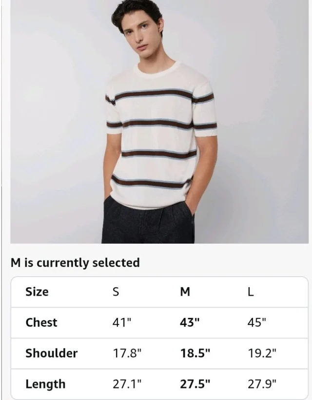 Amazon Brand - Symbol Men's 100% Cotton Striped T-Shirts | Flat Knit Texture | Round Neck | Half Sleeve | Available in Plus Sizes