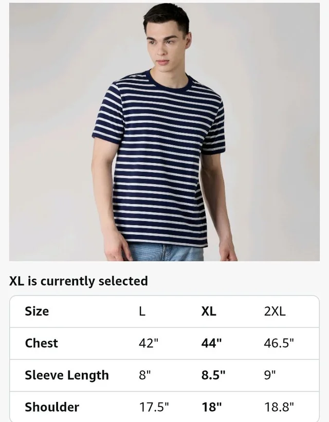 Amazon Brand - Symbol Men Cotton Rich Relaxed Fit Striped Tshirt | Half Sleeves | Available in Plus Size