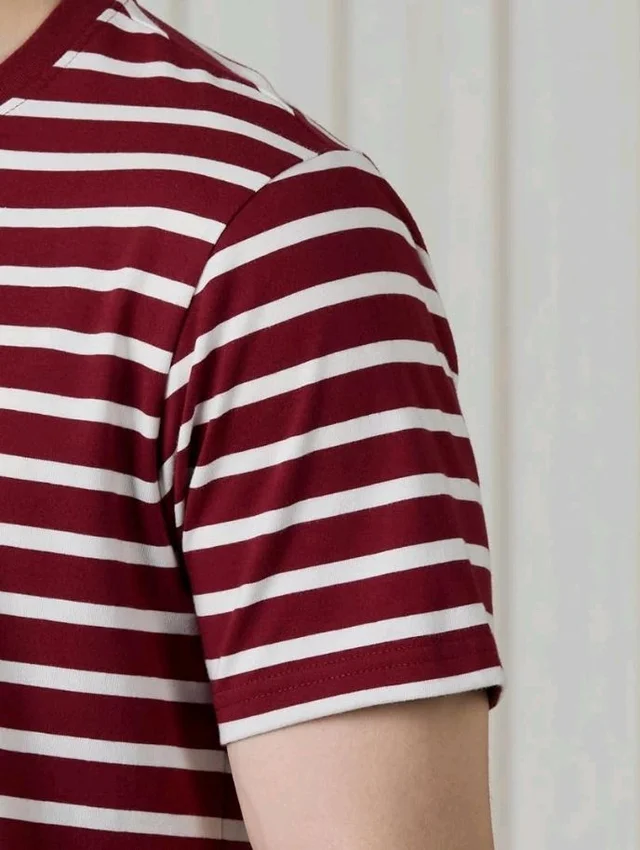 Amazon Brand - Symbol Men Cotton Rich Relaxed Fit Striped Tshirt | Half Sleeves | Available in Plus Size