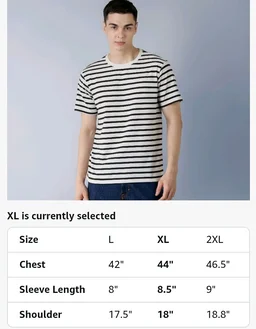 Amazon Brand - Symbol Men Cotton Rich Relaxed Fit Striped Tshirt | Half Sleeves | Available in Plus Size
