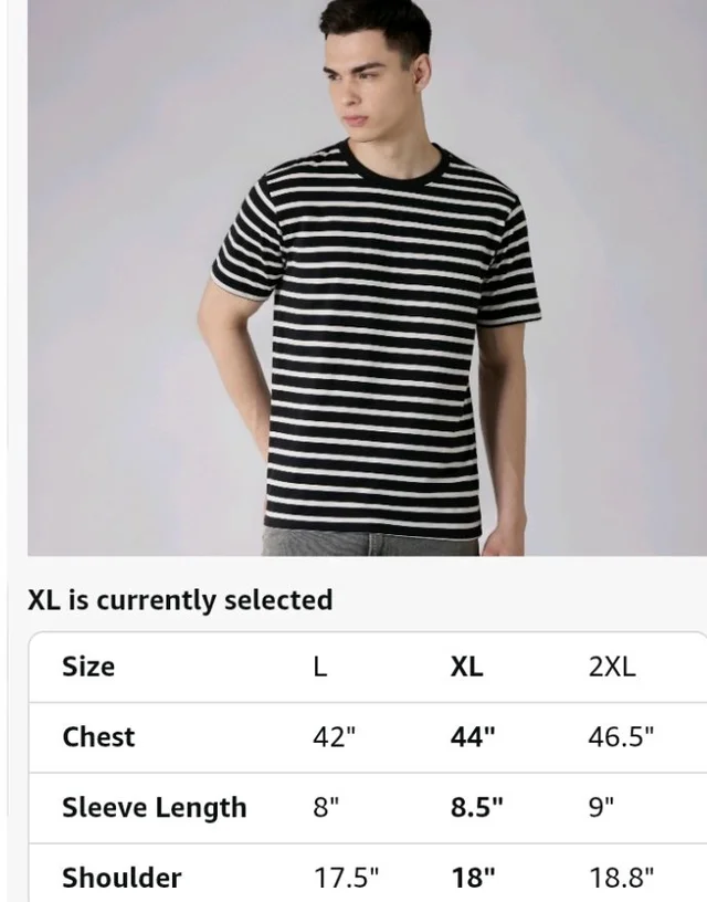 Amazon Brand - Symbol Men Cotton Rich Relaxed Fit Striped Tshirt | Half Sleeves | Available in Plus Size