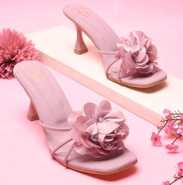 Heels with Floral Accent | Elegant Sandals for Weddings and Parties
- 8