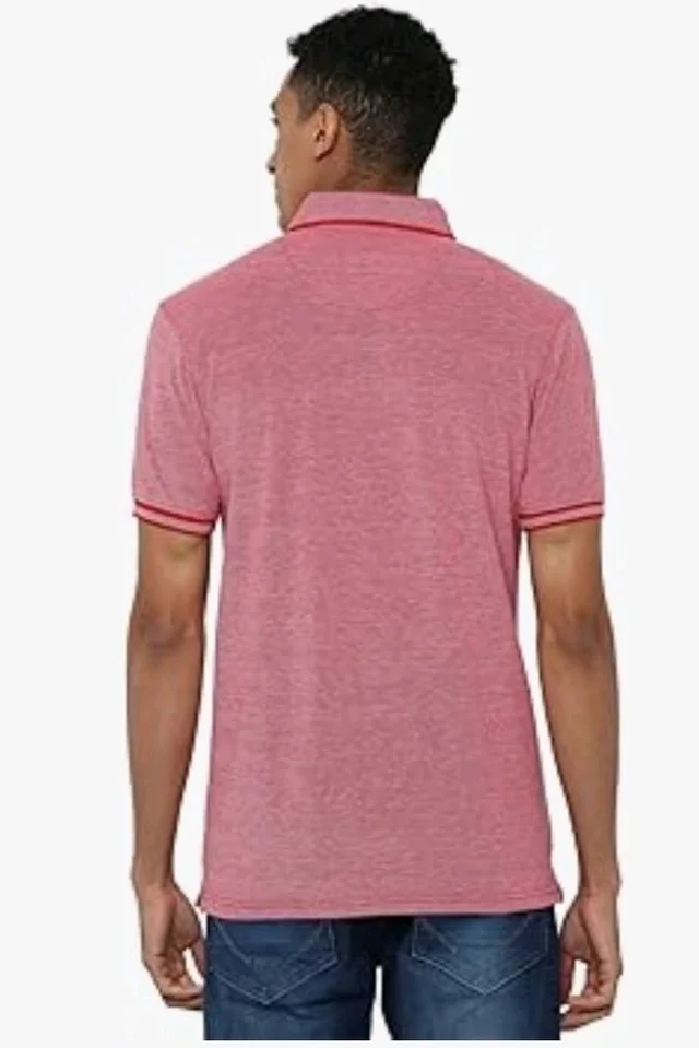 Allen Solly Men’s Pastel Shade Polo T‑Shirt | Bird’s Eye Knit Texture | Soft Cotton‑Blend | Regular Fit | Half Sleeves | Casual Everyday Wear