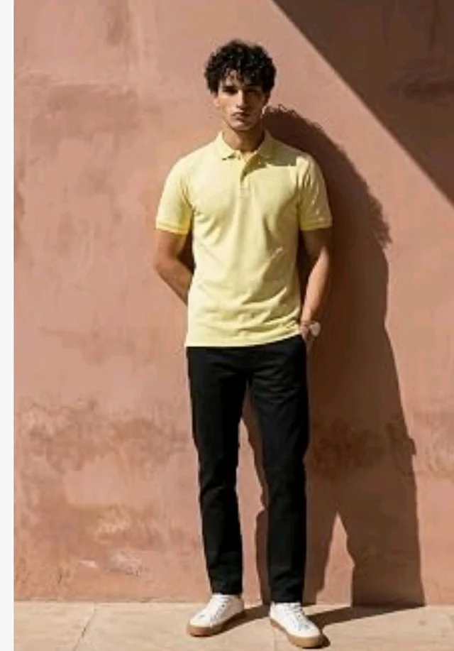 Allen Solly Men’s Pastel Shade Polo T‑Shirt | Bird’s Eye Knit Texture | Soft Cotton‑Blend | Regular Fit | Half Sleeves | Casual Everyday Wear