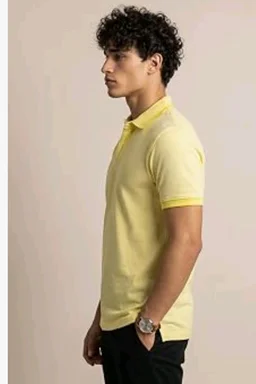 Allen Solly Men’s Pastel Shade Polo T‑Shirt | Bird’s Eye Knit Texture | Soft Cotton‑Blend | Regular Fit | Half Sleeves | Casual Everyday Wear