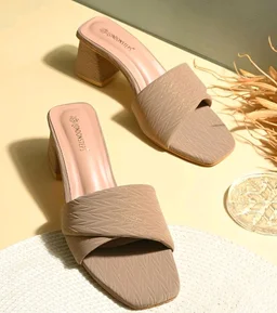 Women's Block Heel Slides Sandals | Fashion Open Toe Slip-On Heels | Comfortable Party & Casual Wear Mule Sandals for Women
- 10