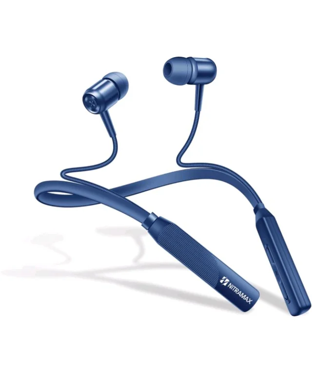 Bluetooth Neckband Earphones, Blue, 20 Hour Playtime, Superior Bass, Bluetooth 5.4, Noise Reduction
500+ bought in past month