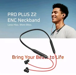 PRO Plus Z2 Bluetooth Neckband Earphones, ENC Mic, 38HRS Playback, Fast Charge, Magnetic Earbuds, Deep Bass, Low Latency, IP55 Sweat Resistant