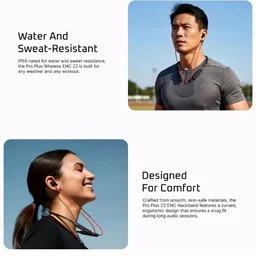 PRO Plus Z2 Bluetooth Neckband Earphones, ENC Mic, 38HRS Playback, Fast Charge, Magnetic Earbuds, Deep Bass, Low Latency, IP55 Sweat Resistant