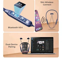 pTron Tangent Rush w/ 50Hrs Playtime, Pristine Sound, Dual-Device Pairing, Bluetooth 5.4 Wireless in-Ear Earphones with Mic, Voice Assistant, Type-C Fast Charging & IPX5 Water Resistant (Ink Blue)
1K+ bought in past month