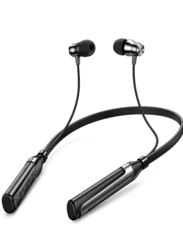 Kratos Jazz Neckband Bluetooth Headphones with 55H Playtime, Deep Bass, Stereo Sound, HD Calls, Magnetic Earbuds, Voice Assistant, Type-C Fast Charging, Rich Audio, Comfort Fit Bluetooth Neckband