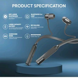 Bluetooth 5.4 Wireless Neckband Headphones, Black
20-Hour Playtime, Superior Bass with Intelligent Voice Noise Reduction, Crystal Clear Calls & Effortless Pairing
200+ bought in past month