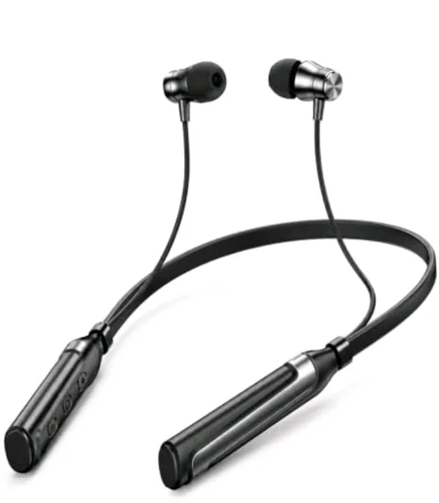 Kratos Jazz Neckband Bluetooth Headphones with 55H Playtime, Deep Bass, Stereo Sound, HD Calls, Magnetic Earbuds, Voice Assistant, Type-C Fast Charging, Rich Audio, Comfort Fit Bluetooth Neckband