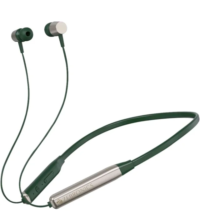 Zebronics in-Ear Wireless Neckband, 20Hrs Playback, Rapid Charging, 10mm Drivers, ENC, Gaming Mode, Dual Pairing, BT v6.0, Magnetic Earbuds, Type-C Charging (Evolve, Metallic Green)
500+ bought in past month