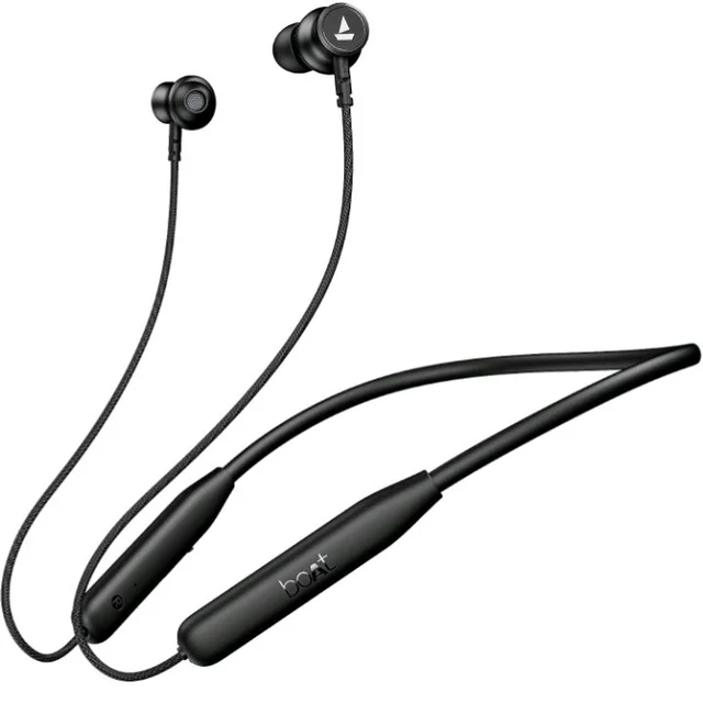 boAt Rockerz 113, 40 Hours Battery, Dual Pair, Fast Charge, ENx Technology, App Support, Magnetic Buds, Bluetooth Neckband, Wireless in Ear Earphones with Mic (Active Black)