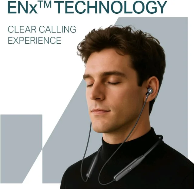 boAt Rockerz 113, 40 Hours Battery, Dual Pair, Fast Charge, ENx Technology, App Support, Magnetic Buds, Bluetooth Neckband, Wireless in Ear Earphones with Mic (Active Black)