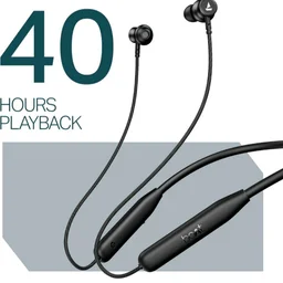 boAt Rockerz 113, 40 Hours Battery, Dual Pair, Fast Charge, ENx Technology, App Support, Magnetic Buds, Bluetooth Neckband, Wireless in Ear Earphones with Mic (Active Black)