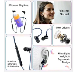 pTron Tangent Evolve w/ 50Hrs Playtime,HD Mic,Pristine Sound,14mm Drivers,Bluetooth V5.3 w/Dual-Device Pairing Wireless Neckband,Magnetic Buds,Voice Assistant,Type-C Charging &IPX4(Black/Blue) |in_ear
300+ bought in past month