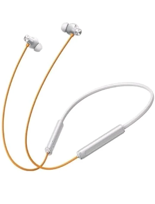 Compatible with Realme 5 ANC Bluetooth Neckband Earphones with 13.6mm Driver, ANC Feature, HD Sound Quality, Long Battery Life, Premium Finish(Dawn Silver)