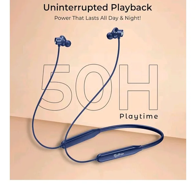 pTron Tangent Rush w/ 50Hrs Playtime, Pristine Sound, Dual-Device Pairing, Bluetooth 5.4 Wireless in-Ear Earphones with Mic, Voice Assistant, Type-C Fast Charging & IPX5 Water Resistant (Ink Blue)
1K+ bought in past month