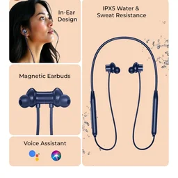 pTron Tangent Rush w/ 50Hrs Playtime, Pristine Sound, Dual-Device Pairing, Bluetooth 5.4 Wireless in-Ear Earphones with Mic, Voice Assistant, Type-C Fast Charging & IPX5 Water Resistant (Ink Blue)
1K+ bought in past month