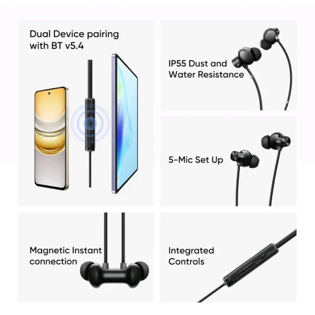 Compatible with Realme 5 ANC Wireless Neckband with Deep Bass Sound, ANC Feature, Long Battery Life, Quick Charge Support, Comfortable Fit and Stylish Look(Black)
50+ bought in past month