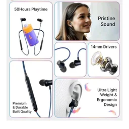pTron Tangent Evolve w/ 50Hrs Playtime,HD Mic,Pristine Sound,14mm Drivers,Bluetooth V5.3 w/Dual-Device Pairing Wireless Neckband,Magnetic Buds,Voice Assistant,Type-C Charging &IPX4(Black/Blue) |in_ear
300+ bought in past month
75%
off
