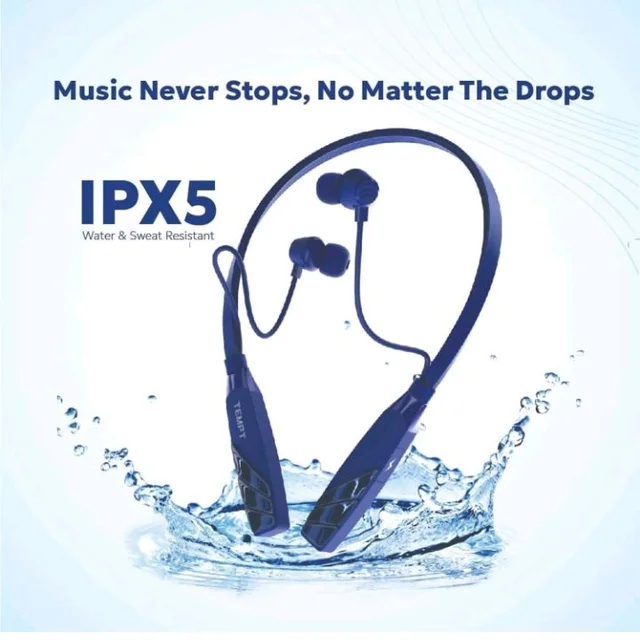 TEMPT Groove Pro Wireless Bluetooth Neckband Earphone, Bluetooth v5.2 with up to 45Hr Playtime, Type-C Fast Charging, ENC, IPX5 Water & Sweat Resistant, IPX5 Water & Sweat Resistance (Blue)
80%
off