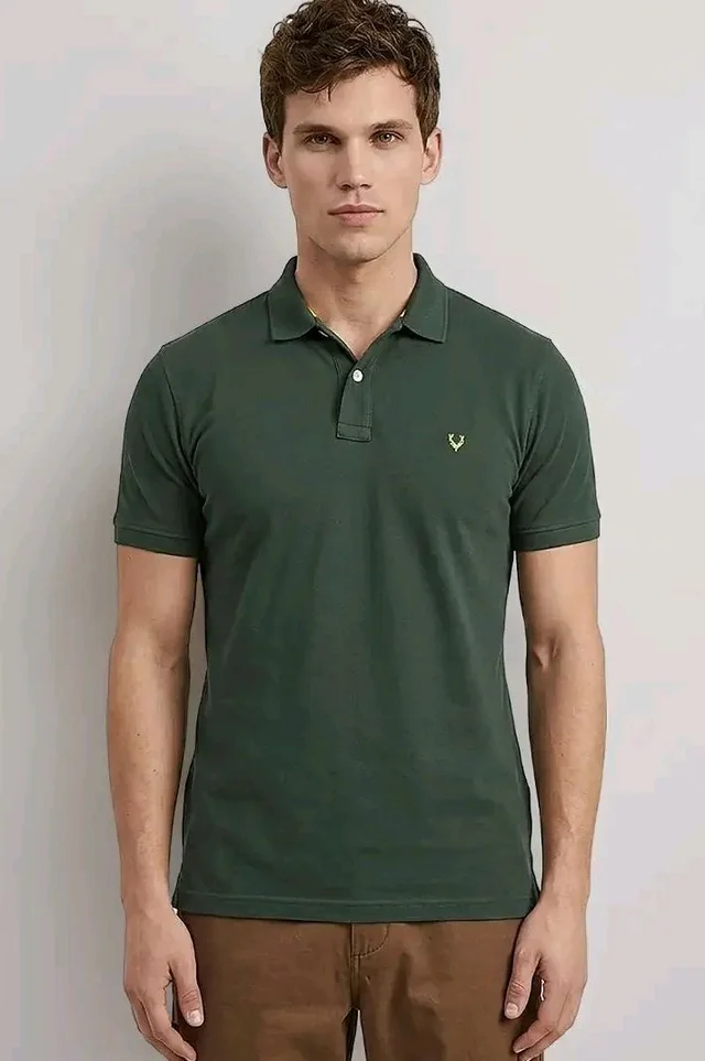 Allen Solly Men’s Polo T‑Shirt | Comfortable Rich Cotton Blend, Band Collar, Regular Fit | Stylish & Premium All Day Wear