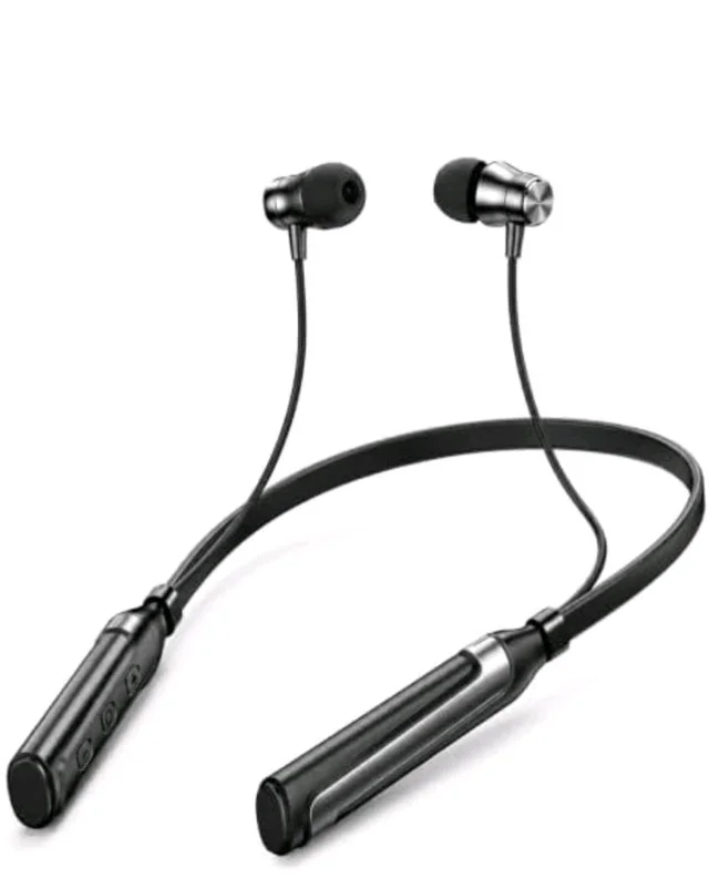 Kratos Jazz Neckband Bluetooth Headphones with 55H Playtime, Deep Bass, Stereo Sound, HD Calls, Magnetic Earbuds, Voice Assistant, Type-C Fast Charging, Rich Audio, Comfort Fit Bluetooth Neckband